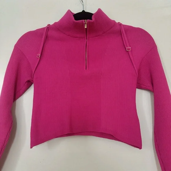 Jacquemus La Maille Bormio Pink Ribbed Top 36